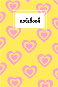 Yellow & pink heart notebook