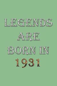 Legends Are Born In 1931 Notebook