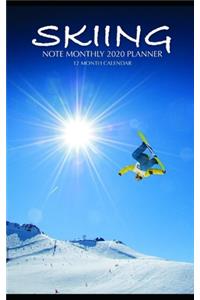 Skiing Note Monthly 2020 Planner 12 Month Calendar
