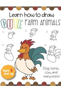 Learn How to draw Cute Farm Animals Dog, horse, cow, and many more! Ages 5 and up