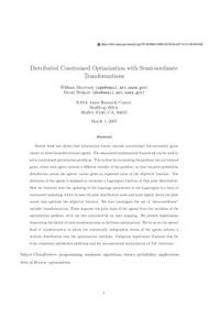 Distributed Constrained Optimization with Semicoordinate Transformations