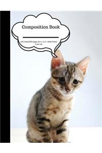 Composition Book 100 Sheet/200 Pages 8.5 X 11 In.-Wide Ruled- Cute Cat