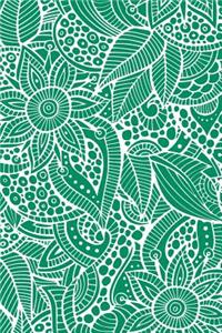 Deco Floral Notebook: Emerald: Notebook 6 X 9: Notebook 250 Pages