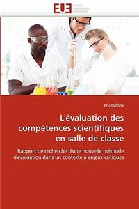 L''évaluation Des Compétences Scientifiques En Salle de Classe