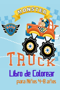 Monster Truck Libro de Colorear para Niños 4-8 años