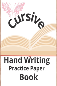 cursive hand writing practice paper book