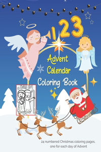 Advent Calendar 24 numbered Christmas coloring pages one for each day of Advent