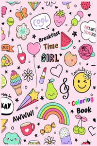 Breakfast Time Girl Coloring Book