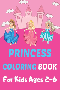 Princess Coloring Book For Kids Ages 2-6