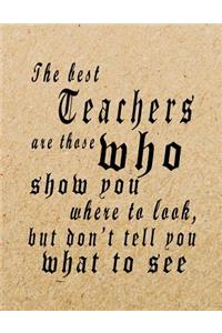 The Best Teachers Are Those Who Show You Where To Look, But Don't Tell You What To See