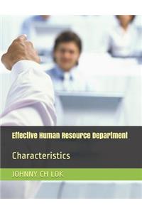 Effective Human Resource Department