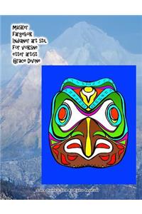 masker fargebok Indianer art stil for voksne etter artist Grace Divine