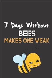 7 Days Without Bees Makes One Weak: Bee Notebook For Apiarists and Enthusiasts