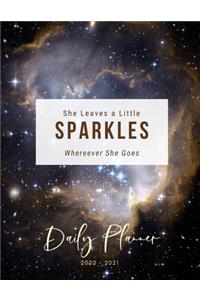 2020 2021 15 Months Daily Planner - She Leaves A Little Sparkle