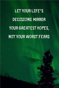 Let Your Life's Decisions Mirror Your Greatest Hopes Not Your Worst Fears