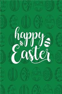 Happy Easter Notebook, Blank Write-in Journal, Dotted Lines, Wide Ruled, Medium (A5) 6 x 9 In (Green)