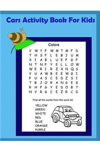 Cars Activity Book for Kids