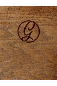 Wood Burned Monogram Creative Journal - G