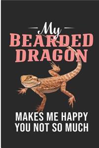 My Bearded Dragon Makes Me Happy You Not So Much: Cute Bearded Dragon Blank Lined Note Book