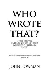 Who Wrote That?