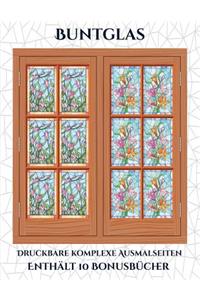 Druckbare komplexe Ausmalseiten (Buntglas)