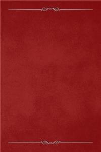 Brick Red 101 - Blank Notebook with Bars & Scrolls Borders