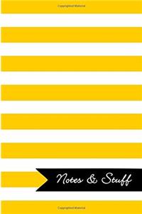 Notes & Stuff Lined Notebook With Sunflower Yellow Striped Pattern Cover