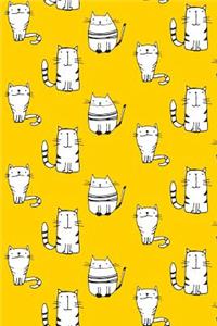 Journal Notebook For Cat Lovers Sketchy Cats Pattern 8