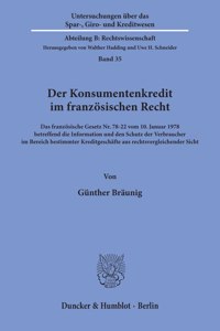 Der Konsumentenkredit Im Franzosischen Recht