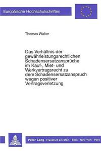 Das Verhaeltnis Der Gewaehrleistungsrechtlichen Schadensersatzansprueche Im Kauf-, Miet- Und Werkvertragsrecht Zu Dem Schadensersatzanspruch Wegen Positiver Vertragsverletzung