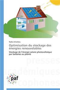 Optimisation Du Stockage Des Énergies Renouvelables