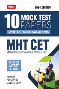 MTG MHT CET 10 Mock Tests Papers with Solutions For Maharashtra Entrance Exam 2024 | MHT CET Model Test & Practice Papers Book - Physics, Chemistry & Mathematics