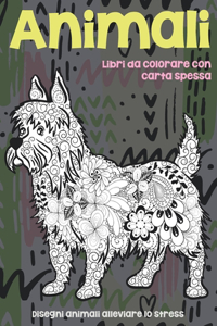 Libri da colorare con carta spessa - Disegni animali alleviare lo stress - Animali