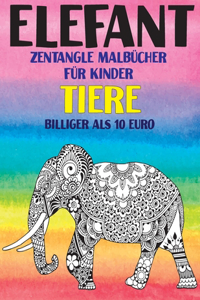 Zentangle Malbücher für Kinder - Billiger als 10 Euro - Tiere - Elefant