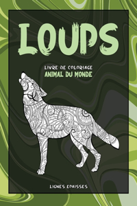 Livre de coloriage - Lignes épaisses - Animal du monde - Loups