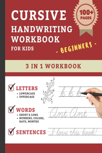 Cursive Handwriting Workbook For Kids Beginners