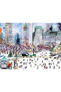 Michael Storrings Park Skaters Holiday Embellished Notecards