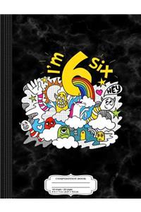 Kids I'm 6 Birthday Party Monsters and Unicorn Composition Notebook