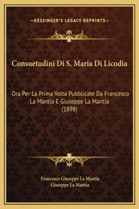 Consuetudini Di S. Maria Di Licodia