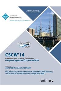 CSCW 14 Vol 1 Computer Supported Cooperative Work