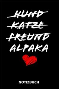 Hund Katze Freund Alpaka Notizbuch