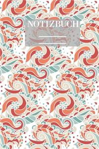 Notizbuch Garten Muster Pattern Pflanzen Blumen Pflanze Flower Blüte Retro Orange Rot Hobby