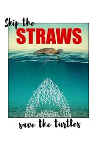 Skips The Straws Save The Turtles black