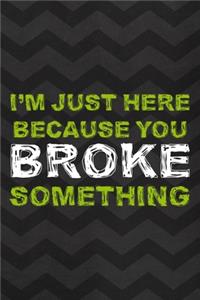 I'm Just Here Because You Broke Something