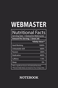 Nutritional Facts Webmaster Awesome Notebook