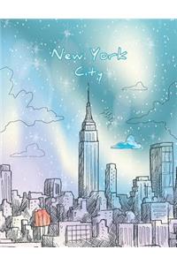 New York City: New York City Cover and Lined Pages, Extra Large (8.5 X 11) Inches, 110 Pages, White Paper