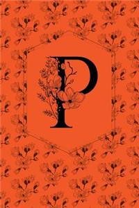 Floral Monogram Journal/Notebook - P