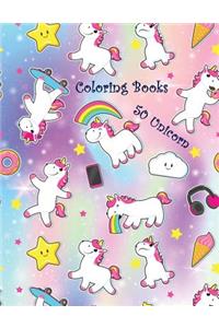 50 Unicorn Coloring Books