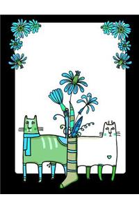 My Big Fat Journal Notebook For Cat Lovers Funny Cats In Socks With Flowers 7