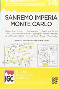 San Remo Imp1:50 000 Wanderkarte 14: Sanremo - Imperia - Monte Carlo